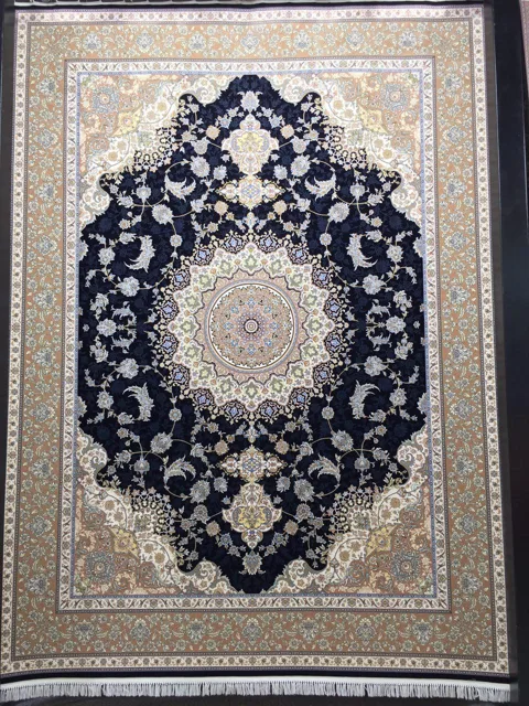 فرش 1200 شانه نقشه دیبا زمینه سرمه ای