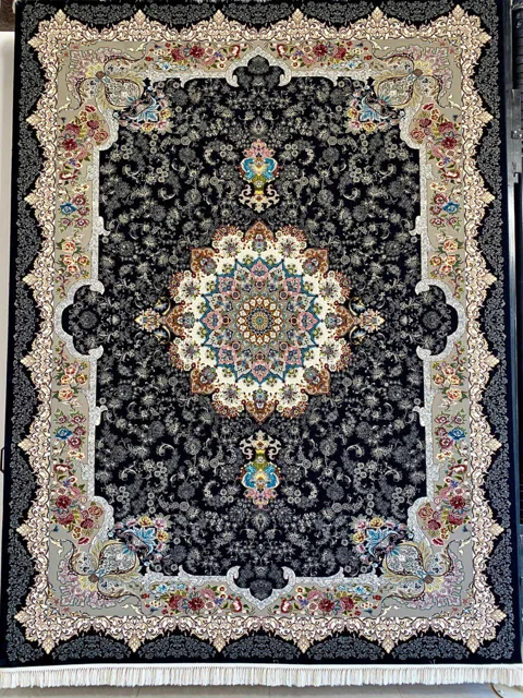 فرش 700 شانه نقشه دلپسند زمینه سرمه ای
