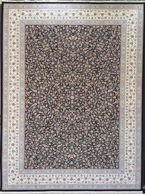 فرش 1200 شانه گل برجسته نقشه افشان گلریز تبریز زمینه قهوه ای