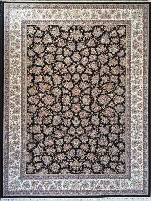 فرش 1200 شانه گل برجسته نقشه گلپونه زمینه قهوه ای