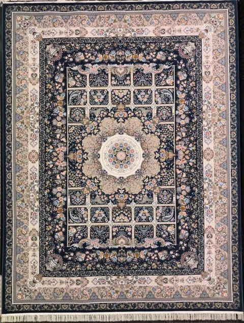 فرش 1200 شانه گل برجسته نقشه خانه رویایی زمینه کاربنی