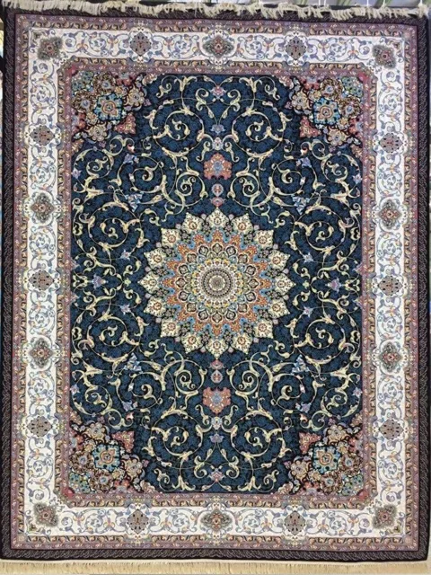 فرش 1200 شانه نقشه اترین زمینه سرمه ای