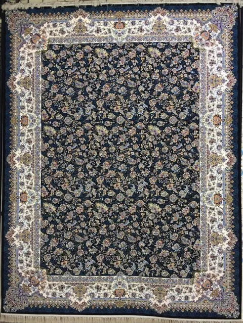 فرش 1200 شانه نقشه افشان مروارید زمینه سرمه ای