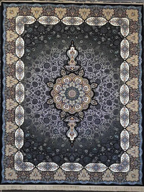 فرش 1200 شانه نقشه فرنگیس زمینه سرمه ای