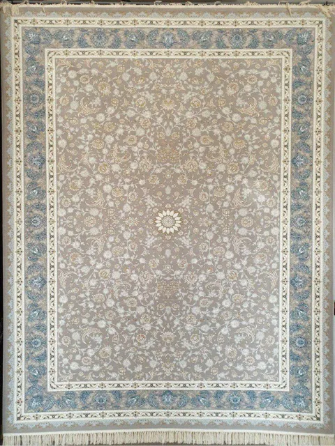 فرش 1200 شانه گل برجسته نقشه گلناز زمینه نقره ای