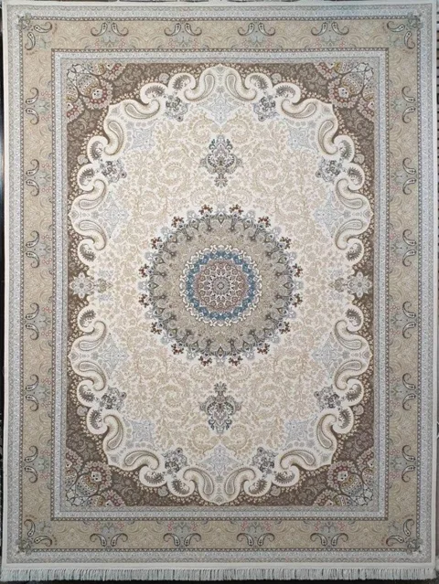 فرش ماشینی زمینه کرم