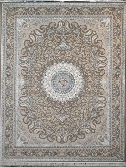 فرش ماشینی زمینه نسکافه ای