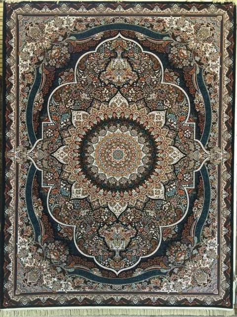 فرش 1000 شانه نقشه پرهام زمینه سرمه ای