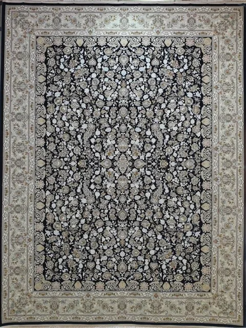 فرش 1500 شانه گل برجسته نقشه شادمهر زمینه سرمه ای
