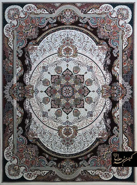 فرش 700 شانه نقشه مانا کد 12004 زمینه کرم