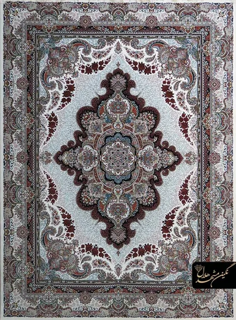 فرش 700 شانه نقشه ستاره کد 12007 زمینه کرم