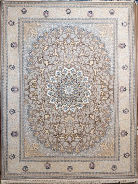فرش 700 شانه گل برجسته نقشه مایسا زمینه نسکافه ای