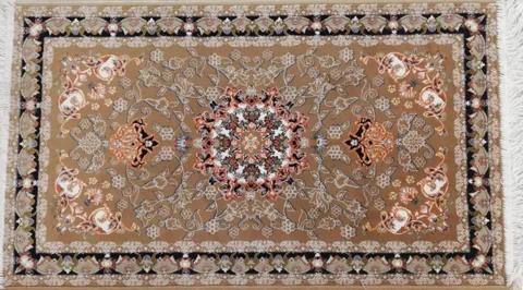 پادری 50*80 مستطیلی رنگ زمینه نسکافه ای مدل 1012
