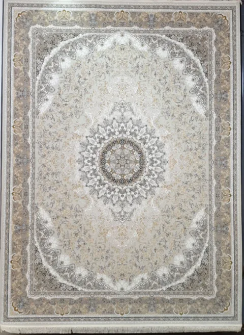 فرش 1500 شانه گل برجسته نقشه ساحل زمینه نقره ای