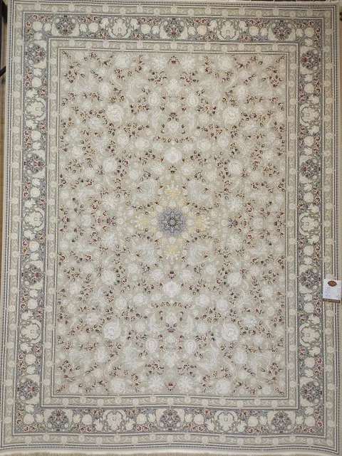 فرش 1500 شانه گل برجسته نقشه رکسانا زمینه ترمه ای