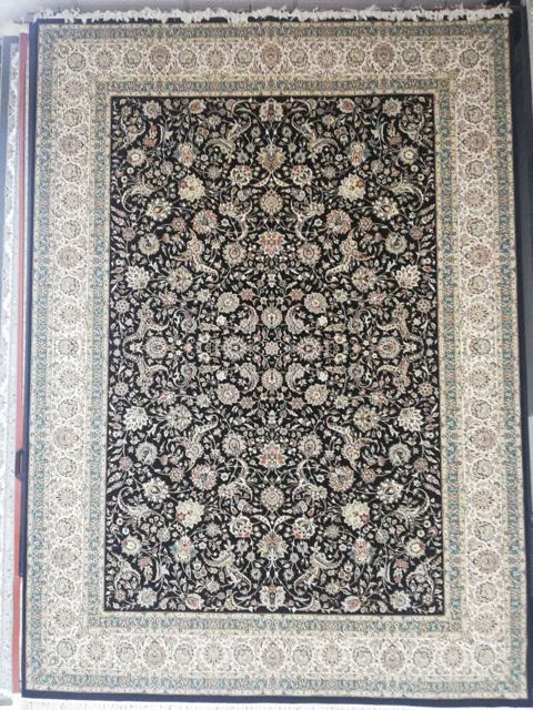 فرش 9 متری 700 شانه نقشه افشان کد 230 زمینه سرمه ای