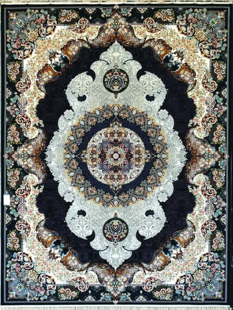 فرش 1000 شانه نقشه جادو زمینه سرمه ای