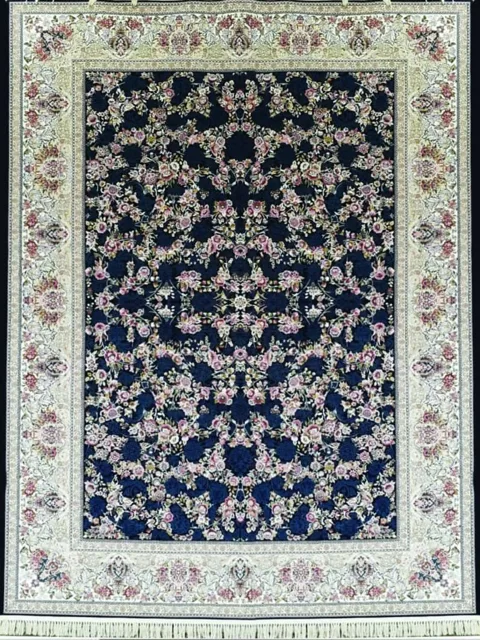 فرش 1200 شانه برجسته نقشه ماه افشان زمینه سرمه ای