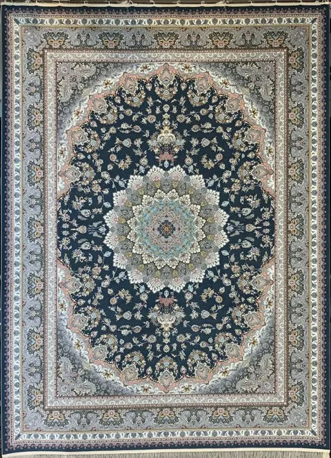 فرش 1200 شانه نقشه پرنیا زمینه کاربنی