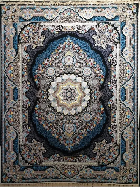 فرش 1200 شانه نقشه پرنسس زمینه سرمه ای