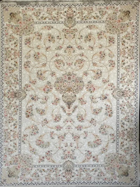 فرش 1200 شانه برجسته نقشه رژین زمینه نقره ای