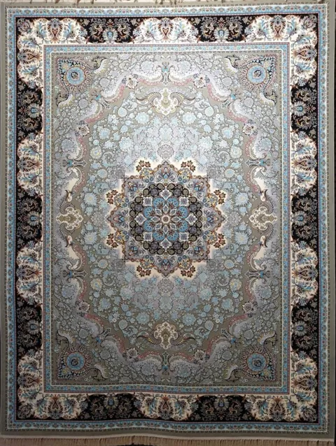 فرش 1200 شانه نقشه شاهگل زمینه ترمه ای