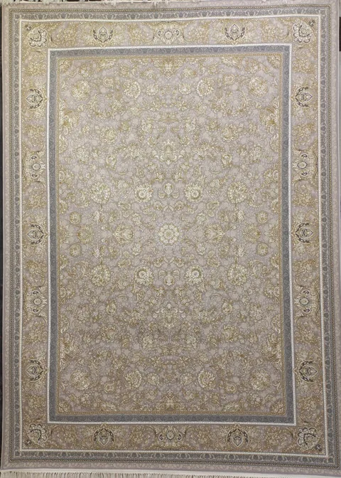 فرش 1200 شانه برجسته نقشه دنیز زمینه نقره ای