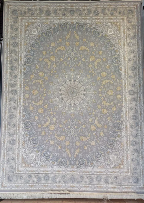 فرش 1200 شانه برجسته کد L-101T زمینه طوسی