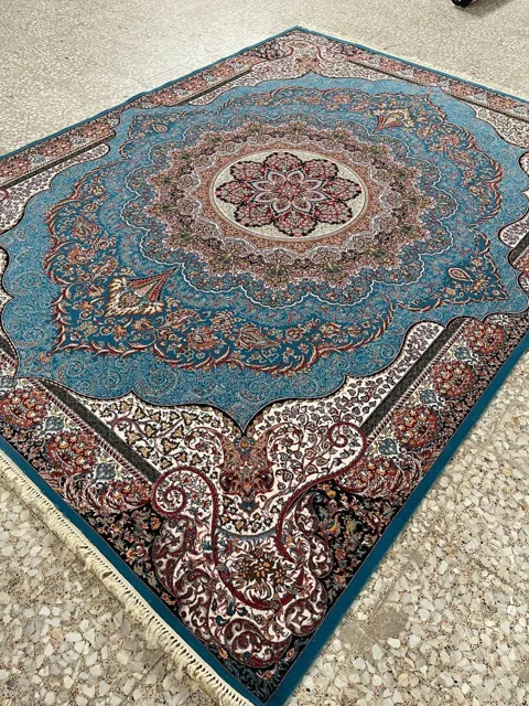 فرش 700 شانه نقشه صبا زمینه آبی - پلی استر