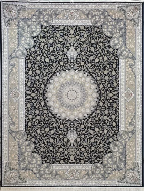 فرش 1200 شانه نقشه شمیم زمینه سرمه ای