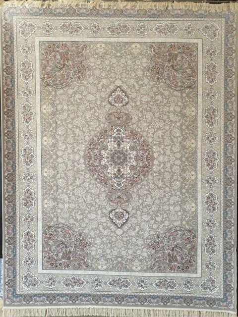 فرش 1200 شانه برجسته نقشه آیلین زمینه نقره ای