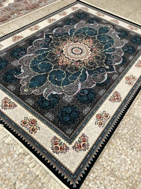 فرش 700 شانه نقشه چکاوک زمینه سرمه ای