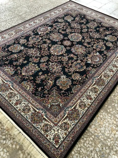 فرش 700 شانه نقشه یاشار زمینه سرمه ای