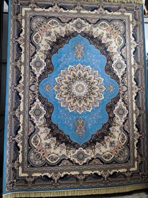 فرش 1000 شانه نقشه آریامهر زمینه آبی