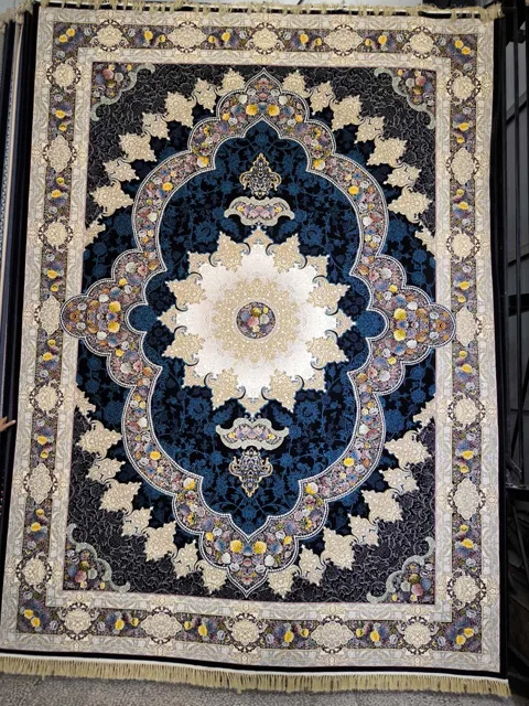 فرش 1000 شانه نقشه آروانا زمینه سرمه ای