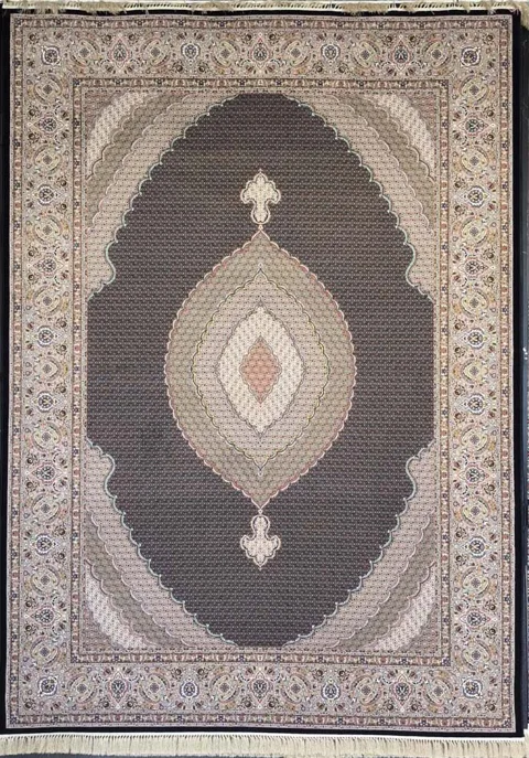 فرش 1000 شانه نقشه ریزماهی زمینه سرمه ای