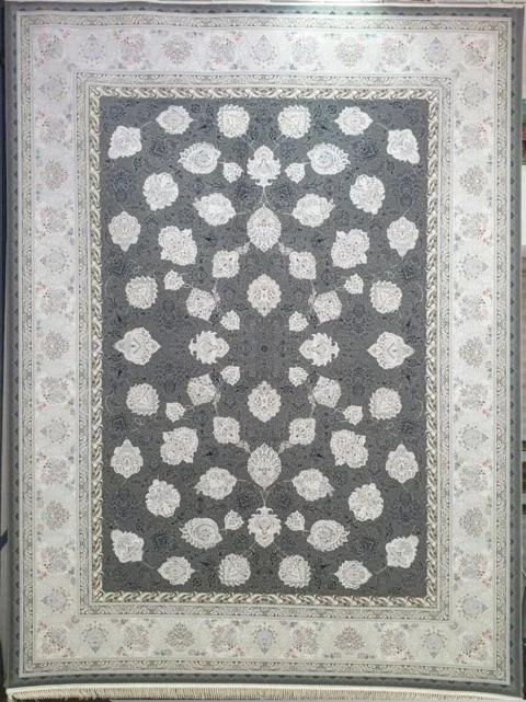 فرش 1500 شانه برجسته نقشه کامیلا زمینه سربی