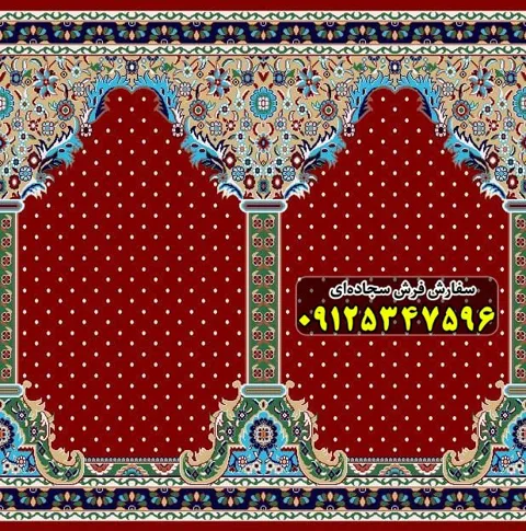 فرش سجاده ای قرمز روناسی 500 شانه کد 1098