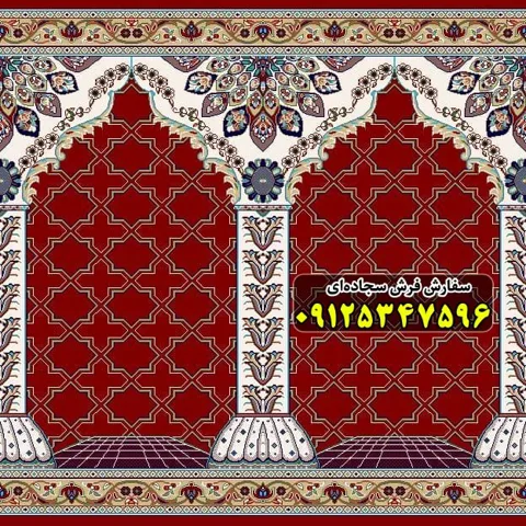 فرش سجاده ای قرمز روناسی 500 شانه کد 1103