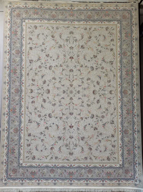 فرش 1200 شانه برجسته نقشه افشان کد R-104B زمینه بژ