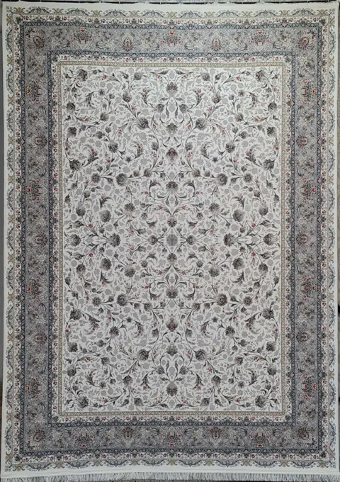 فرش 1200 شانه برجسته نقشه افشان کد R-104K زمینه کرم