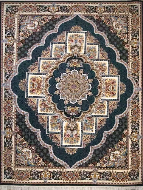 فرش 700 شانه نقشه ناردون زمینه سرمه ای