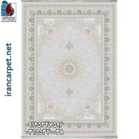 فرش 1500 شانه برجسته کد 155103-1 ابریشمی