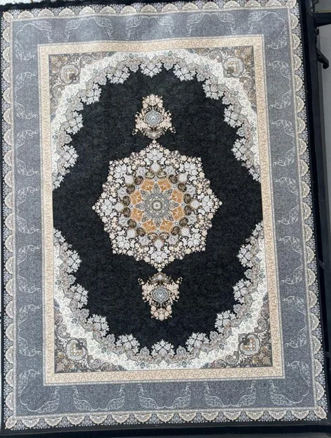 فرش 1200 شانه برجسته نقشه روناک زمینه دودی