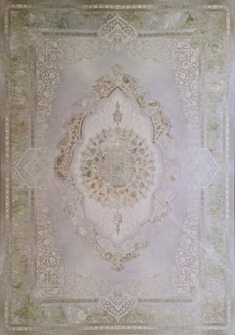 فرش 1200 شانه نقشه کابان زمینه طوسی