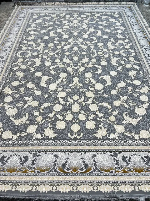 فرش 1200 شانه برجسته نقشه افشان جاودان زمینه سیلور