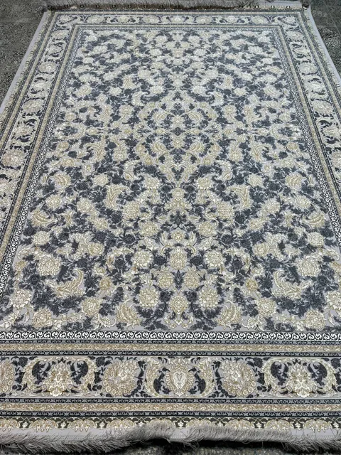 فرش 1200 شانه برجسته نقشه افشان جاودان نقره ای