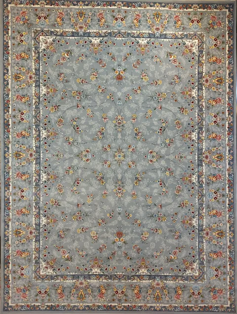 فرش 700 شانه نقشه افشان کیانا نقره ای