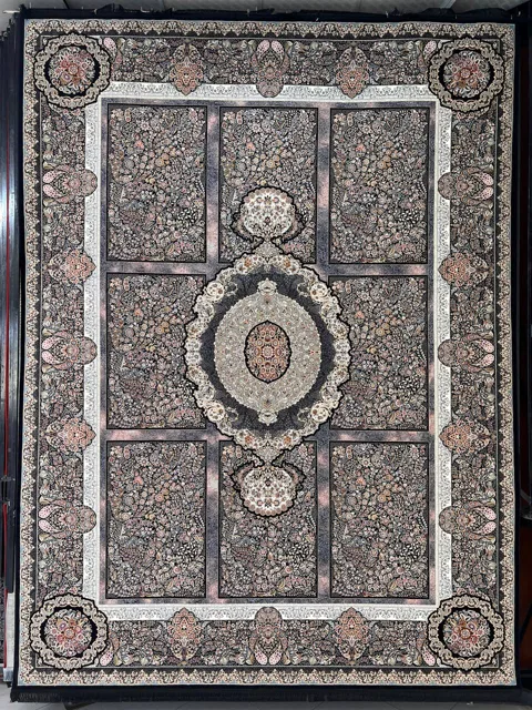 فرش 1200 شانه نقشه ناردون زمینه سرمه ای