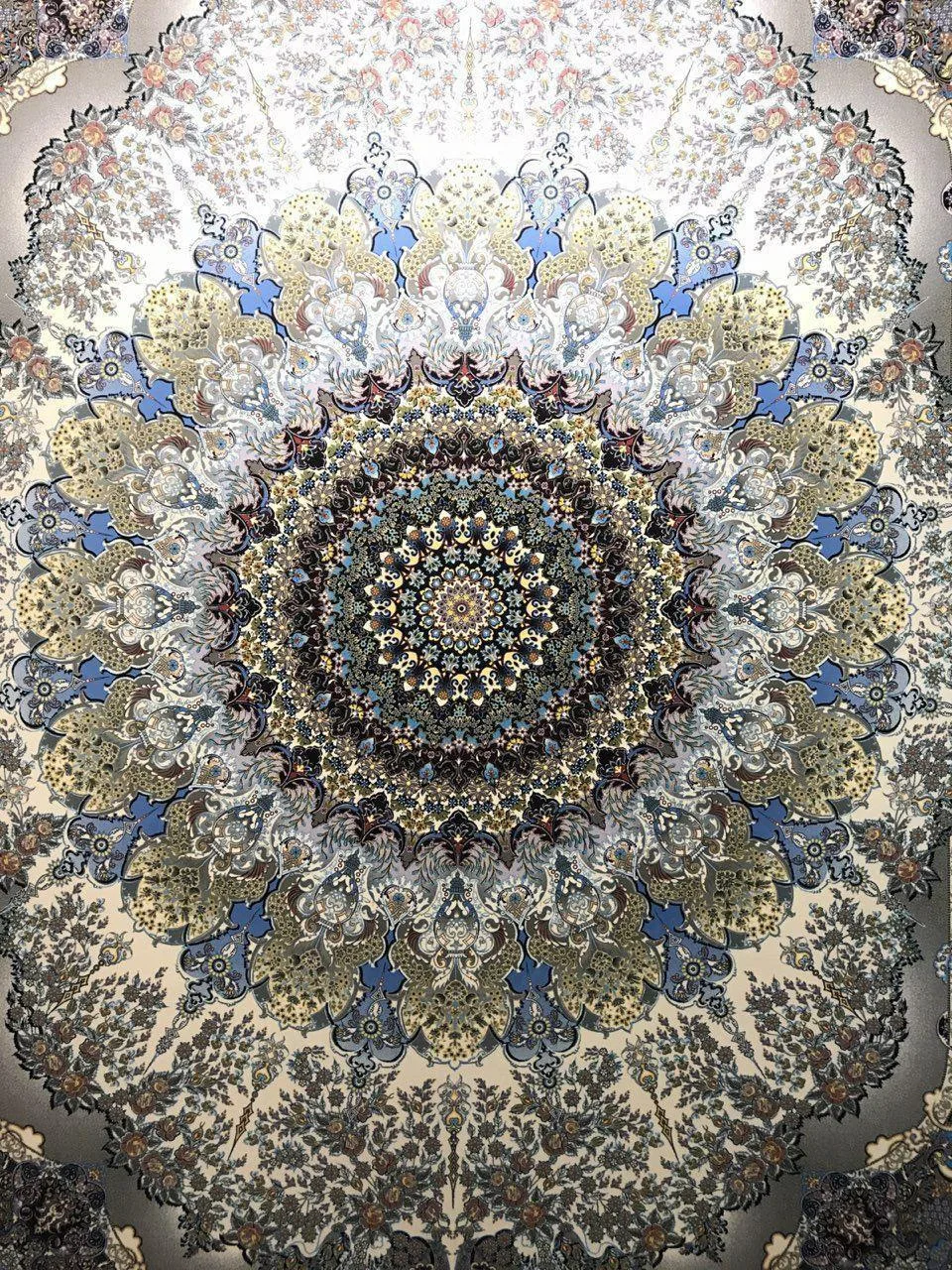 فرش 1200 شانه نقشه جواهر زمینه فیلی